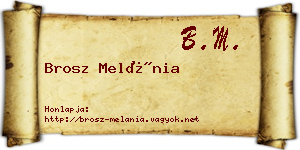 Brosz Melánia névjegykártya